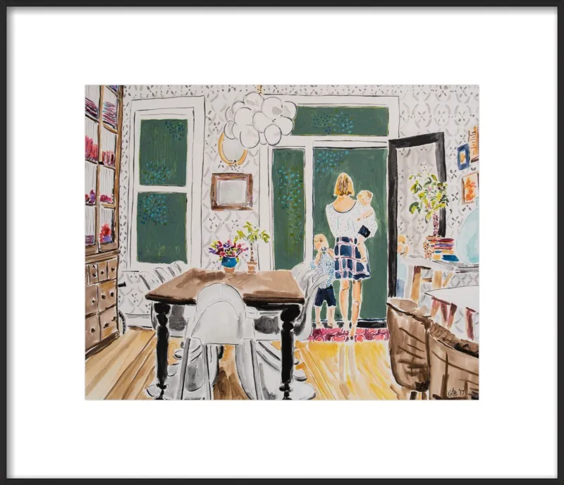 Dining Room with Wallpaper by Kate Lewis for Artfully Walls