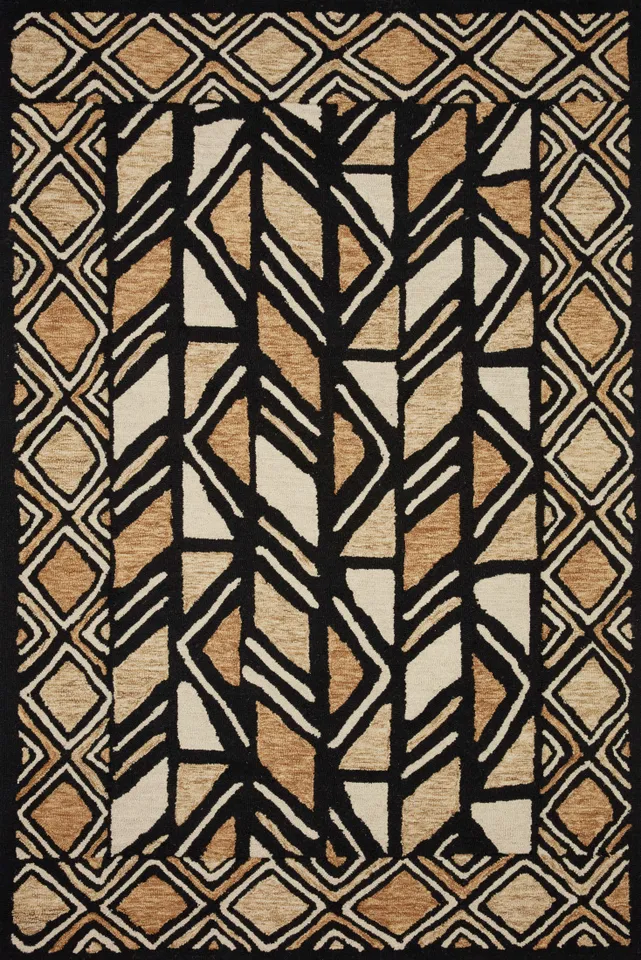 Loloi Nala Black / Beige 18" x 18" Sample