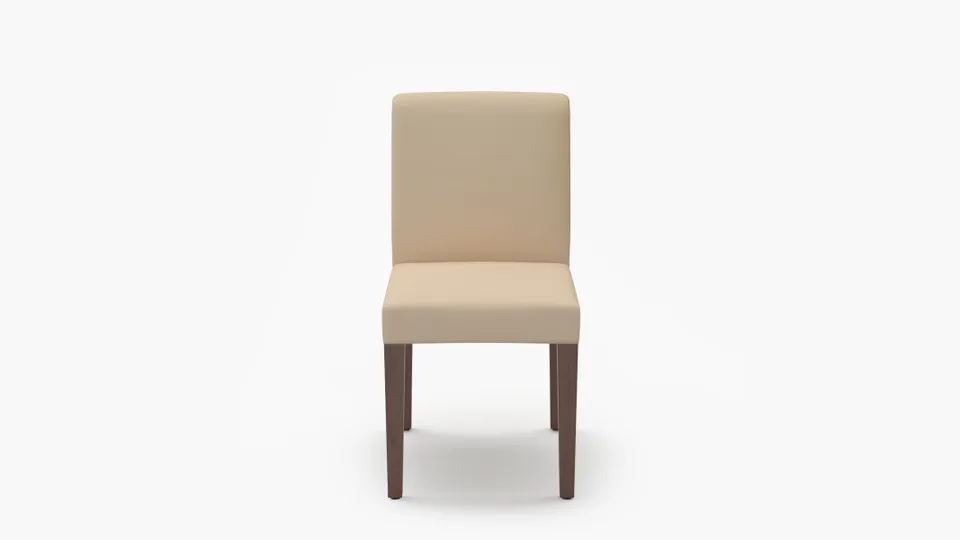 Signature Dining Chair, Flax Twill, Walnut Square Tapered Leg