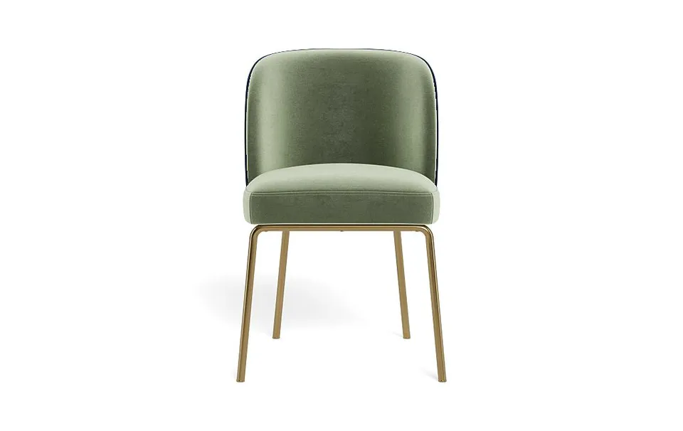 Graham Metal Framed Upholstered Chair with Contrast Piping