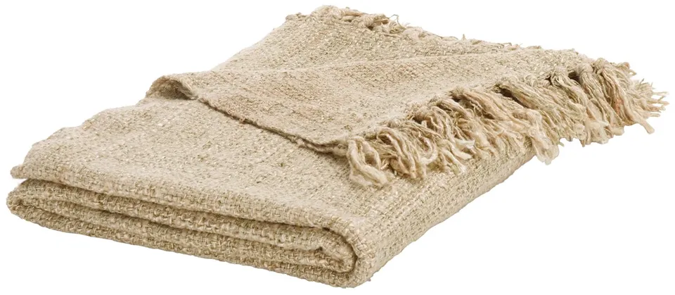 Gaia 51 x 67 Cotton Throw - Light Natural