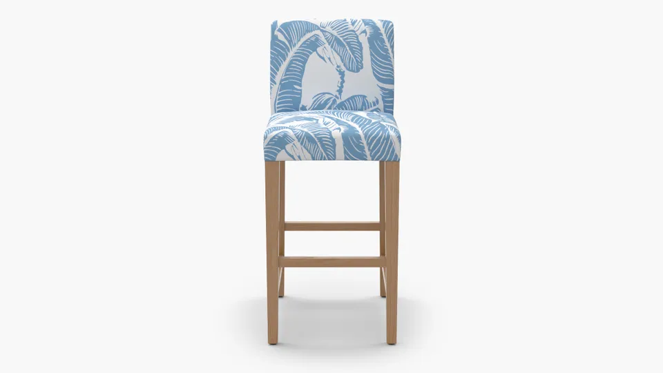 Signature Dining Bar Stool, Cornflower Martinique® Encore, Natural Square Tapered Leg