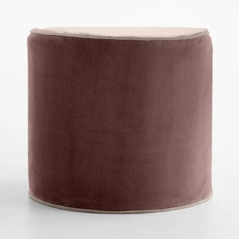 Harriet Rosy Mauve Velvet Round Kids Pouf