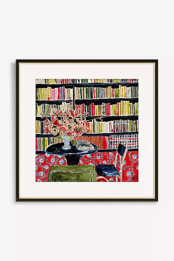 Books with Flowers Wall Art