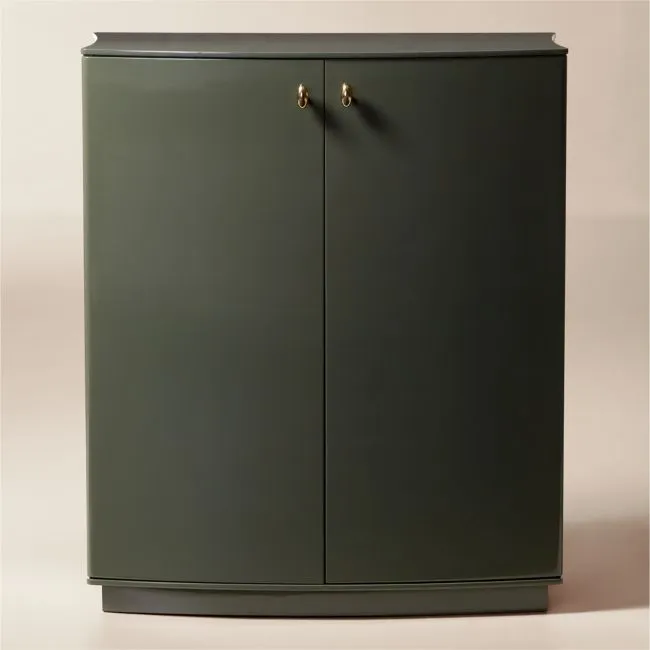 Isobel 32" Sage Lacquered Entryway Cabinet