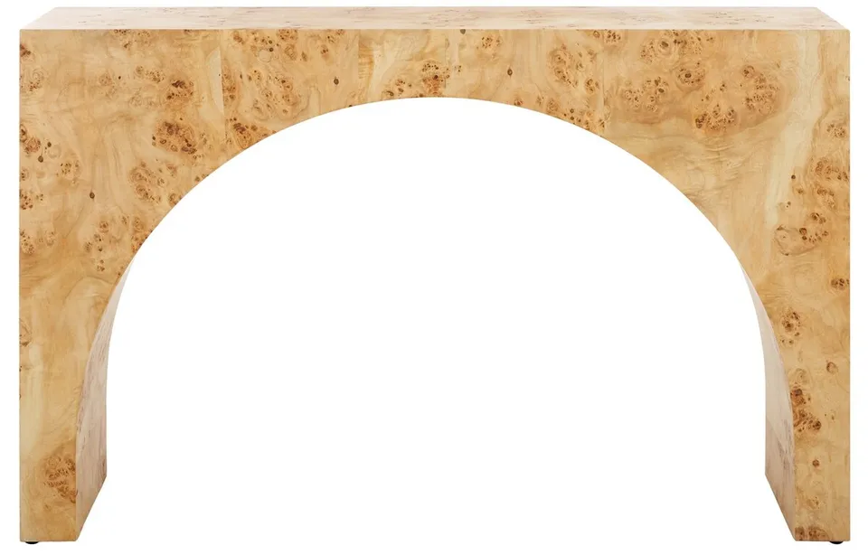 Katelynn Burled Mappa Console Table - Natural