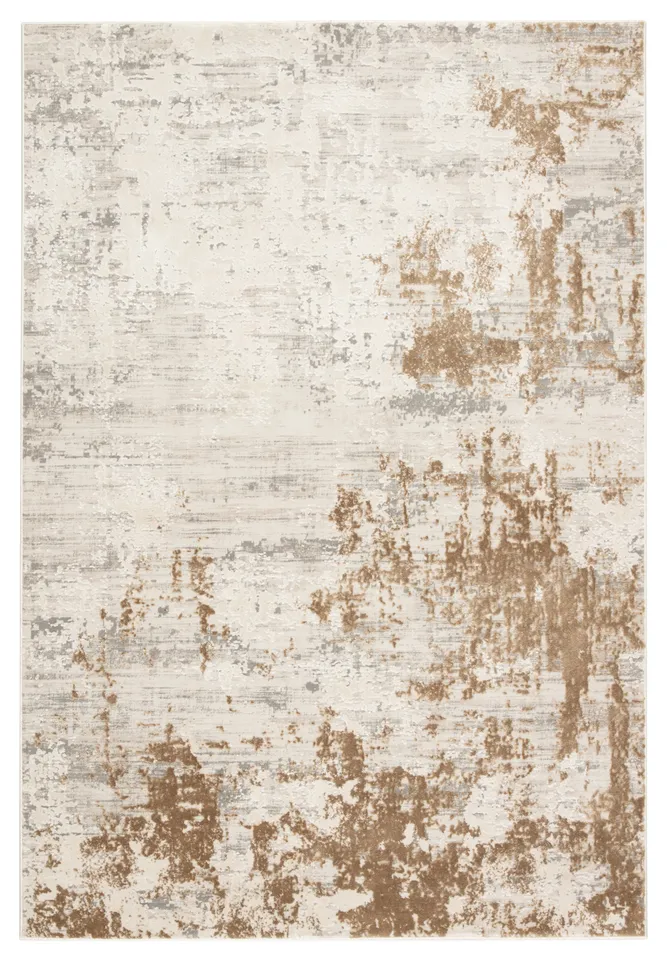 Resa Abstract Gray/ Gold Area Rug (11'10"X14')