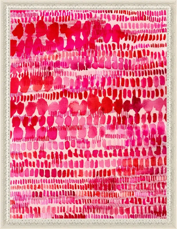 Pink and Red Watercolor Patterns Wall Art  by Paula Mills for Artfully Walls