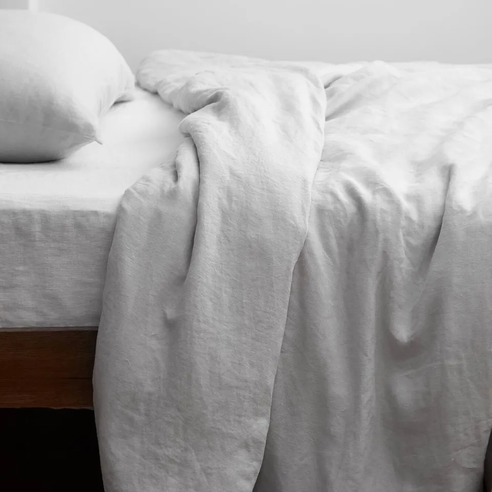 The Citizenry Stonewashed Linen Duvet Cover | King/California King | Light Grey
