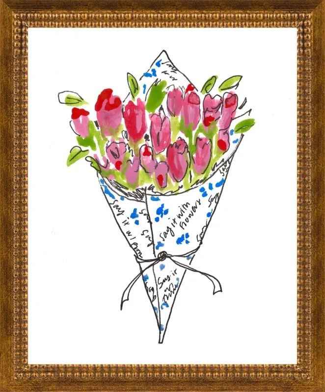 Bodega Flowers in Blue and Pink by Larsen McDowell for Artfully Walls