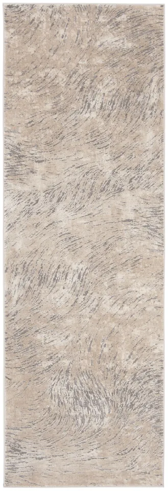 Arlo Home Woven Area Rug, MDW323A, Ivory/Grey,  2' 7" X 8'