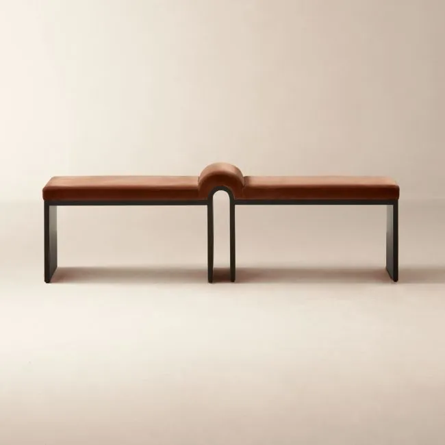 Arc 67.5" Bronze Brown Velvet Bench