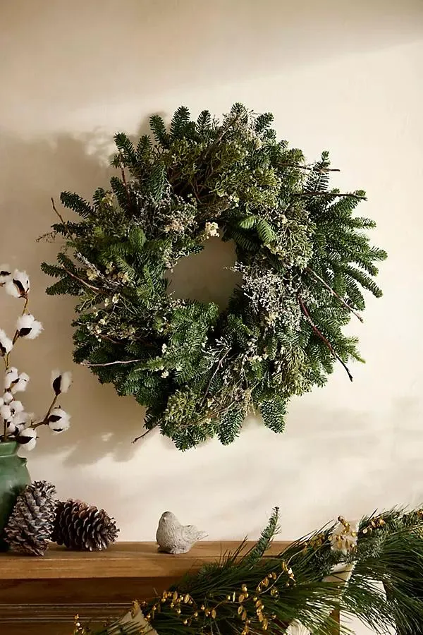 Fresh Evergreen + Birch Twig Wreath