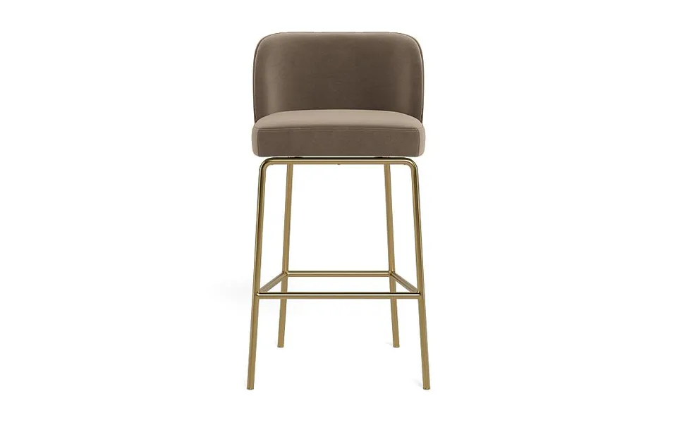 Graham Metal Framed Upholstered Bar Stool with Contrast Piping