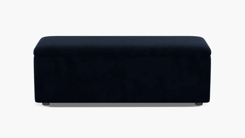 Classic Storage Bench, Navy Luxe Velvet