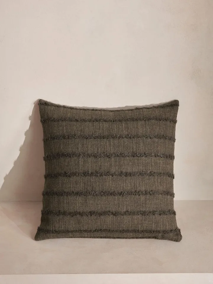 Victor Square Cushion, Chocolate Stripe
