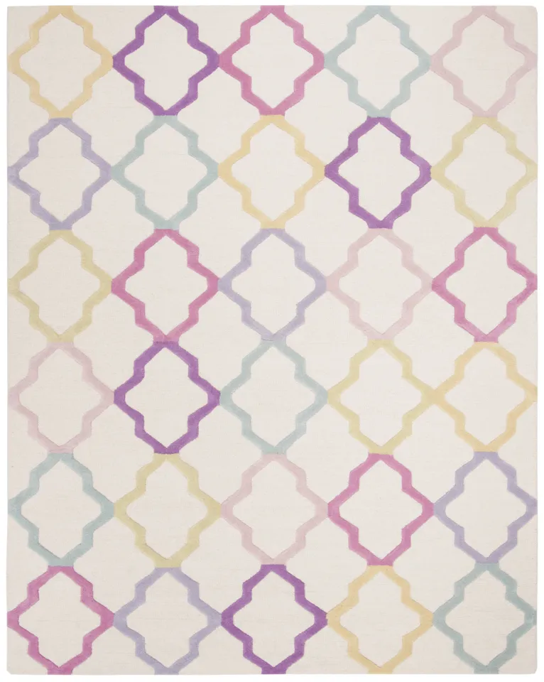 Arlo Home Hand Tufted Area Rug, SFK102A, Ivory/Multi,  8' X 10'