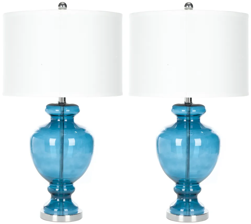 Morocco 27" Glass Table Lamp, Set Of 2 - Blue