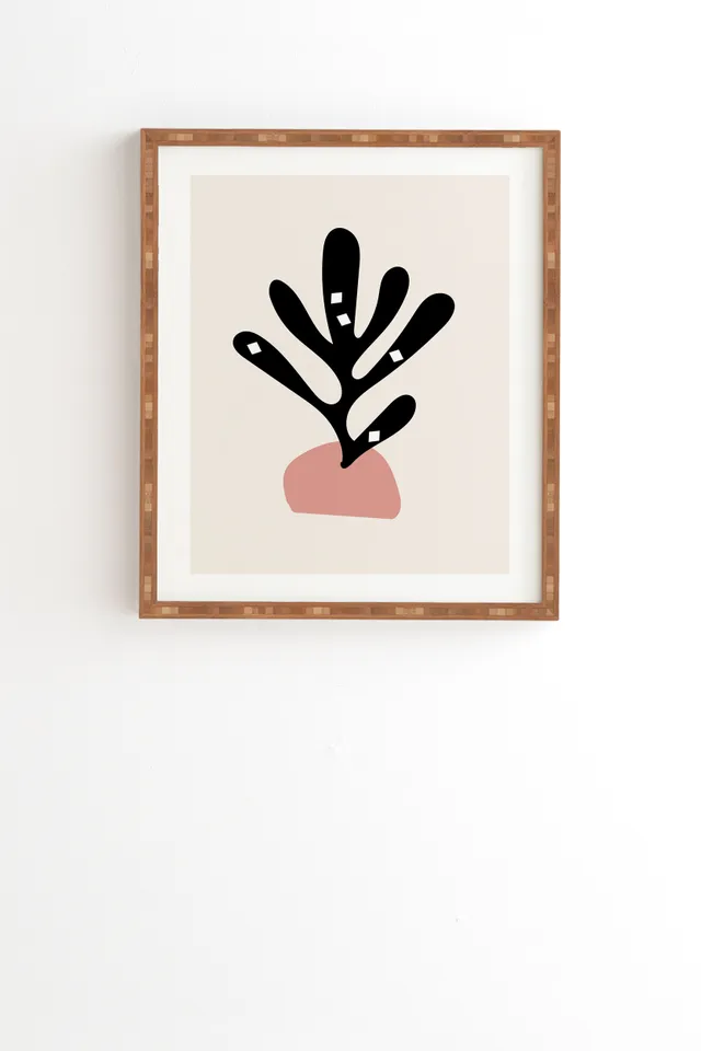 Cut Out Plant by Mambo Art Studio - Framed Wall Art Bamboo 12" x 12"