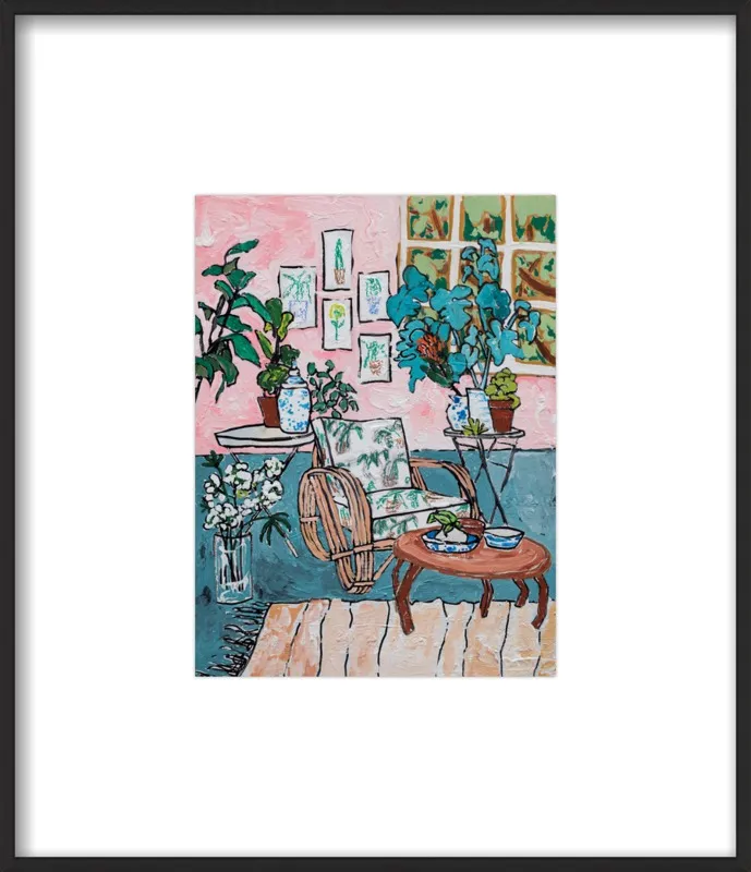 Cane Chair in Tropical Interior by Lara Lee Meintjes for Artfully Walls
