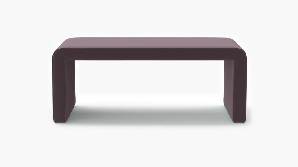 Waterfall Bench, Lavender Performance Plush Velvet