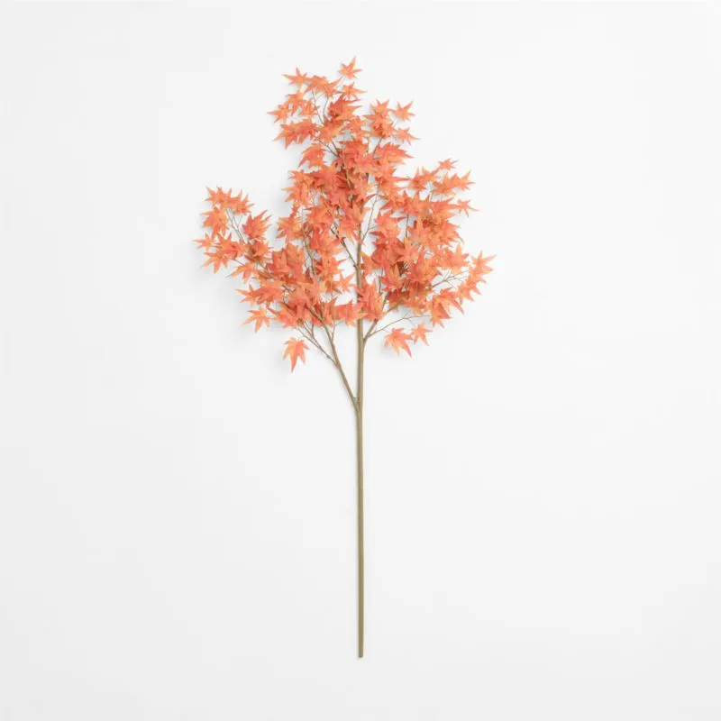 Faux Orange Japanese Maple Branch 52"