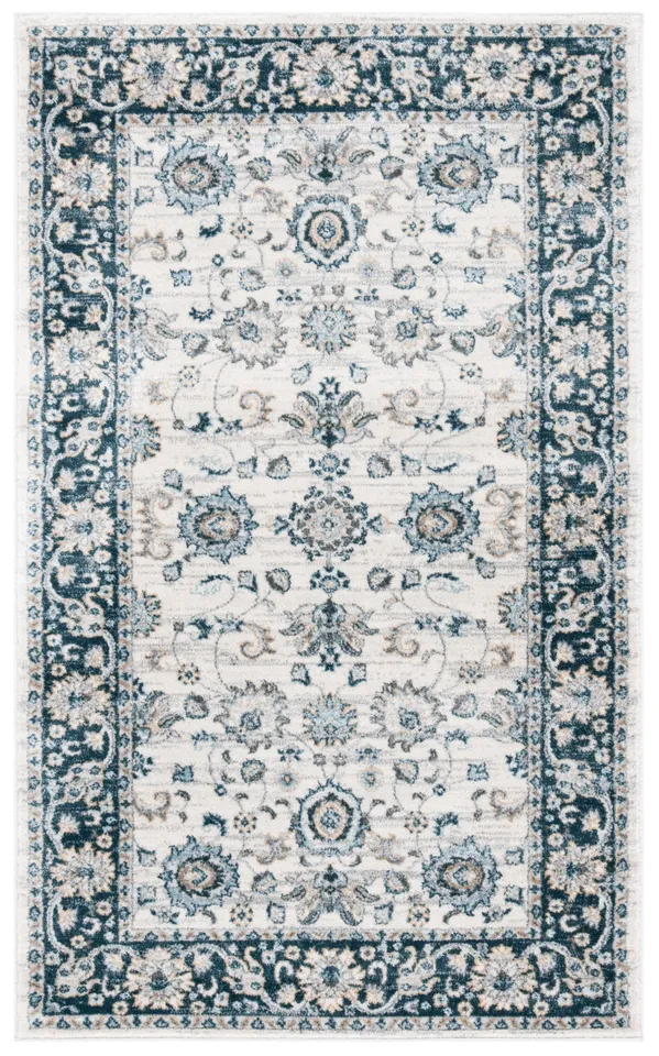 Arlo Home Power Loomed Area Rug, ISA940A, Cream/Navy, 3' X 5'