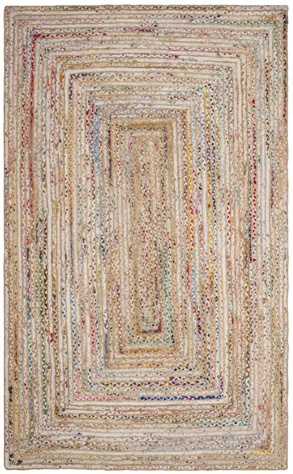 Arlo Home Hand Woven Area Rug, CAP202B, Beige/Multi,  5' X 8'