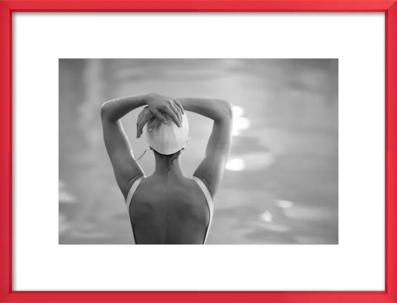 Woman Swimmer in a White Cap by Lucy Snowe for Artfully Walls