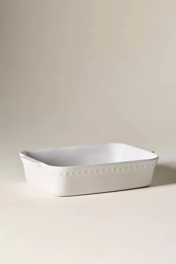 Small Pearl Stoneware Rectangular Baker