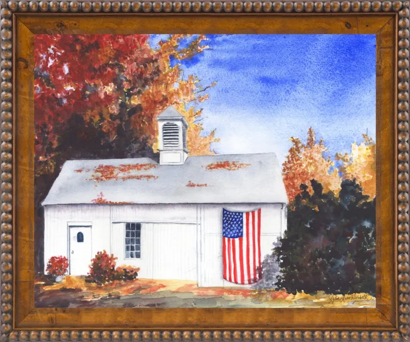The Ross Barn in Fall by Lydia Marie Elizabeth for Artfully Walls