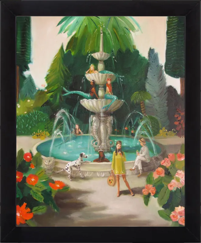 Selfie At The Mermaid Public Fountain by Janet Hill for Artfully Walls