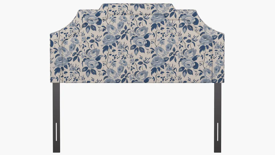 Art Deco Headboard, Delft Chintz, Queen