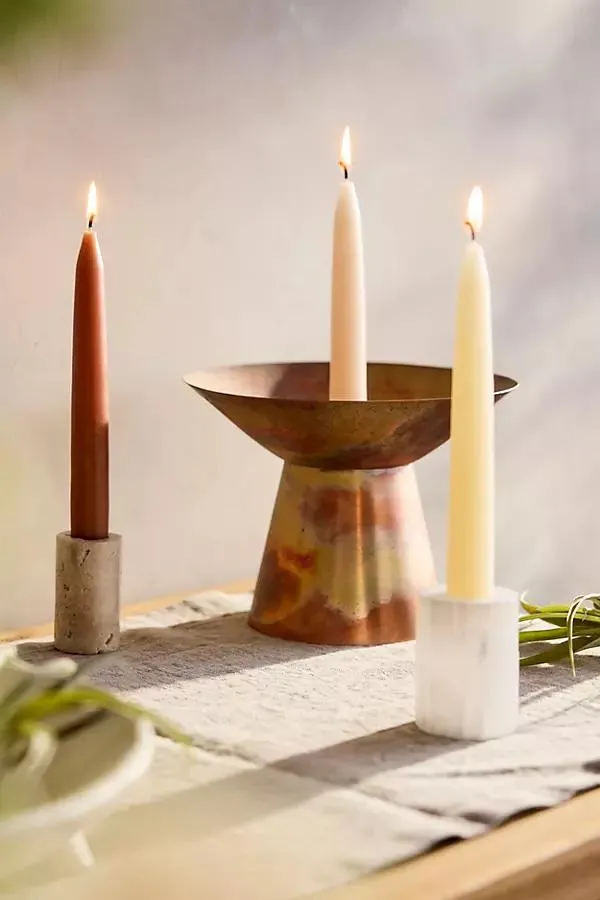 Unscented Taper Candles, Set of 6 Mixed