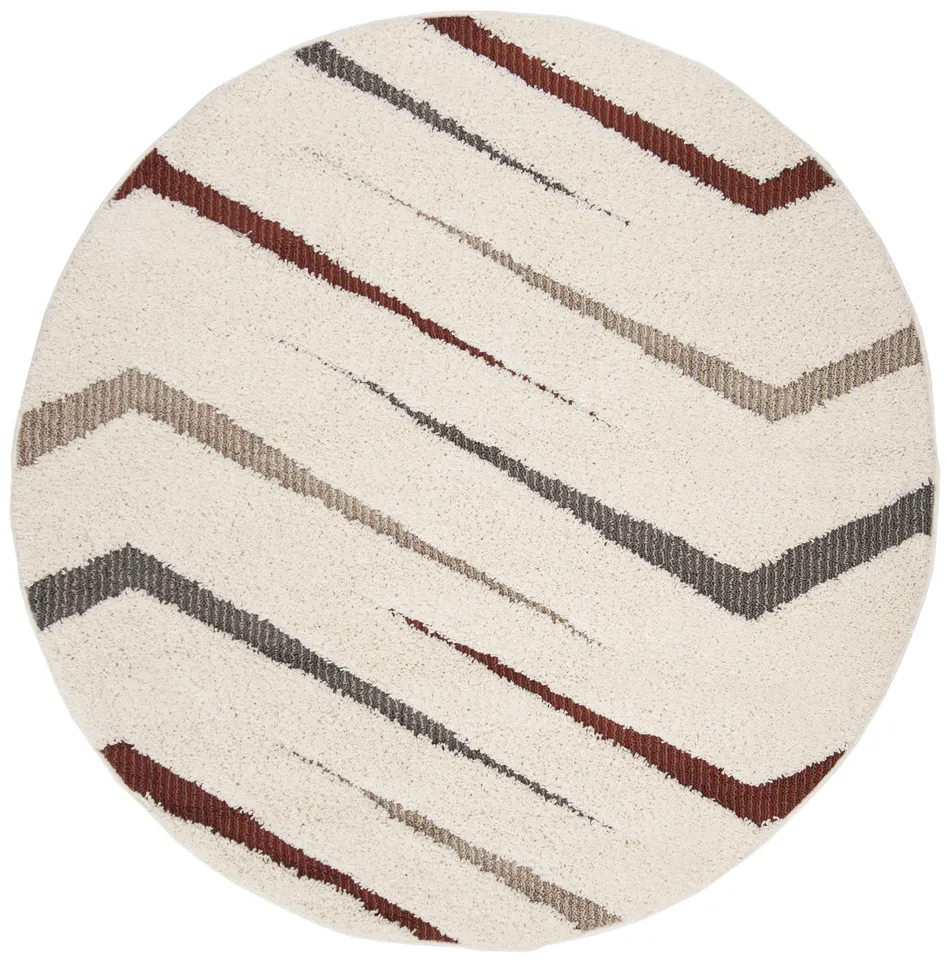 Arlo Home Woven Area Rug, SGG166A, Cream/Multi,  6' 7" X 6' 7" Round