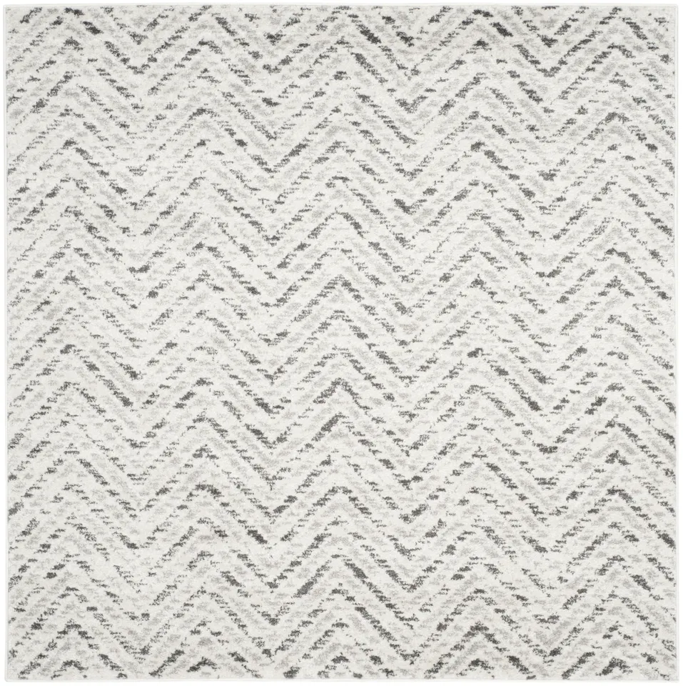 Arlo Home Woven Area Rug, ADR104N, Ivory/Charcoal,  6' X 6' Square