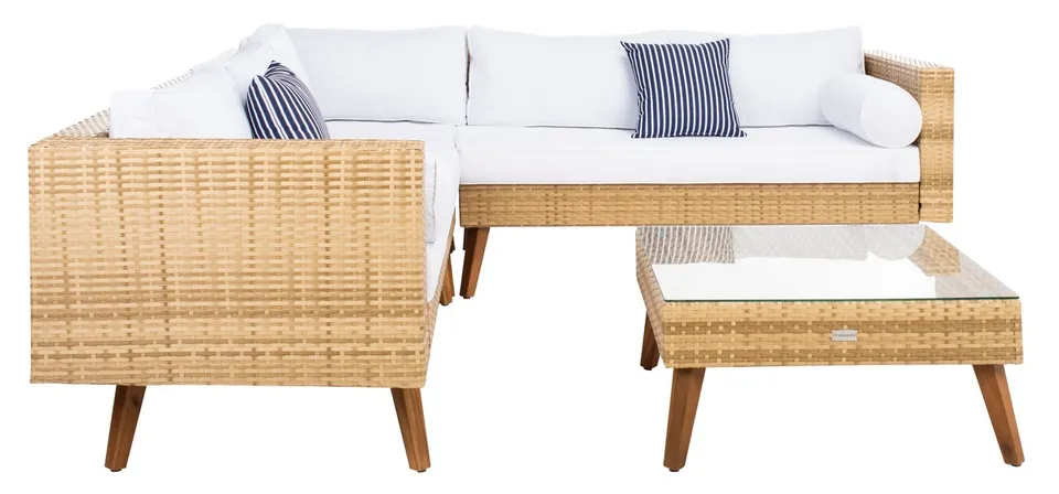 Analon Outdoor Sectional - Natural/White
