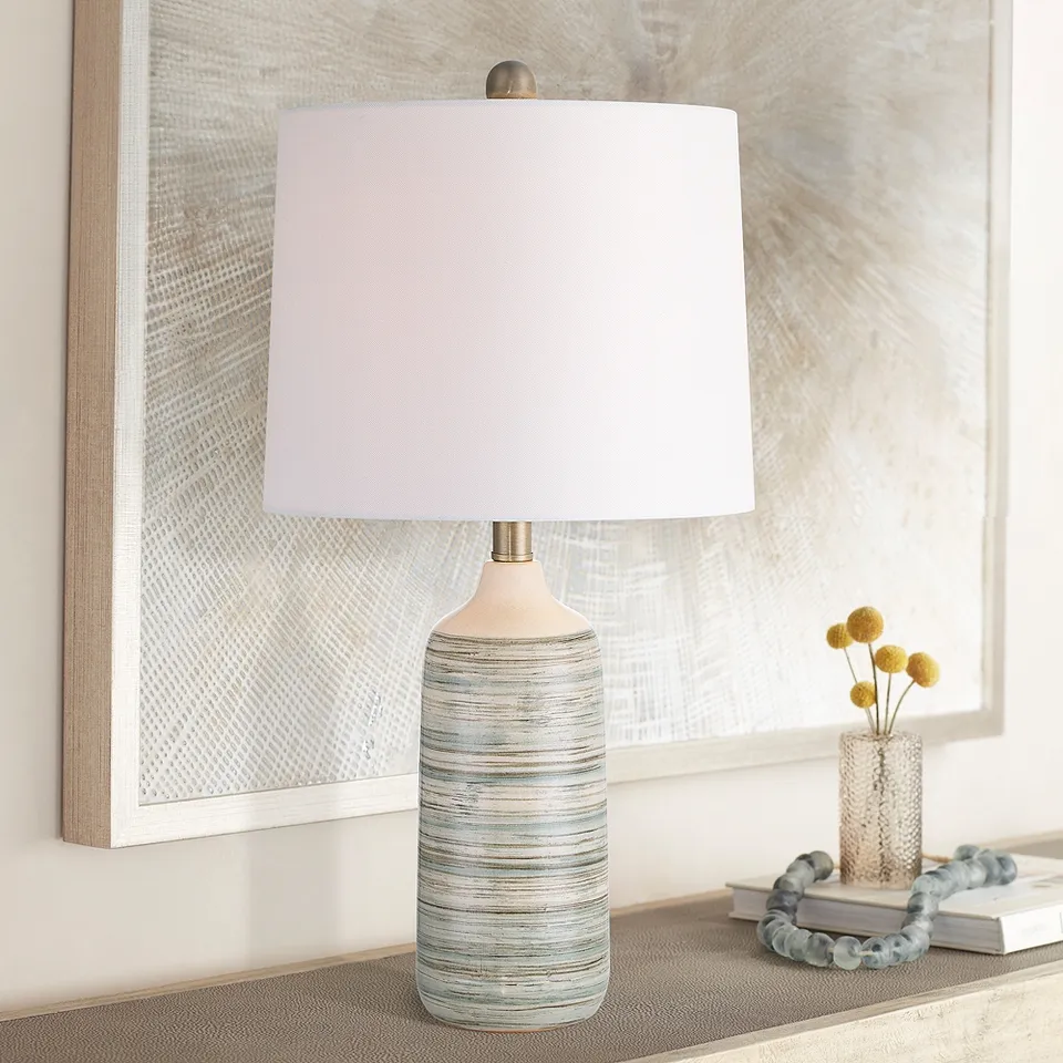 Possini Euro Kayla 23 1/2" High Coastal Modern Ceramic Table Lamp