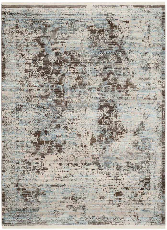 Arlo Home Woven Area Rug, VTP417T, Brown/Light Blue,  5' X 7' 6"