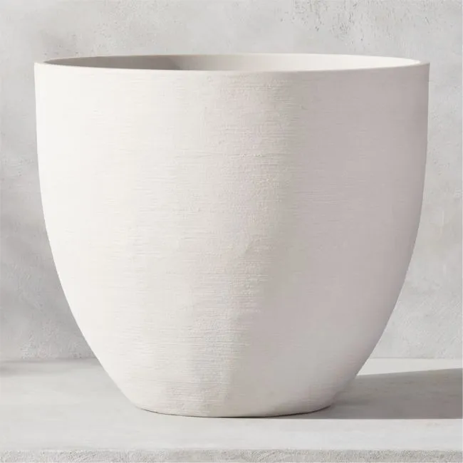 Castino Round White Resin Indoor/Outdoor XL Planter 24"H Set of 2