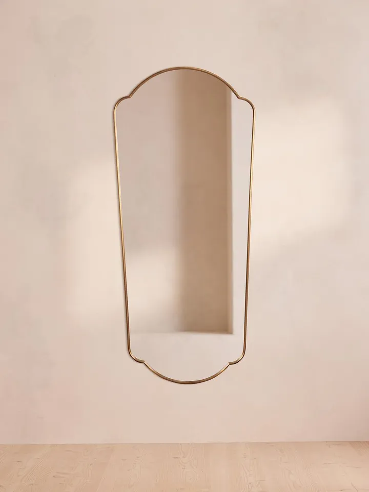 Betty Wall Mirror, Antique Brass, Full Length