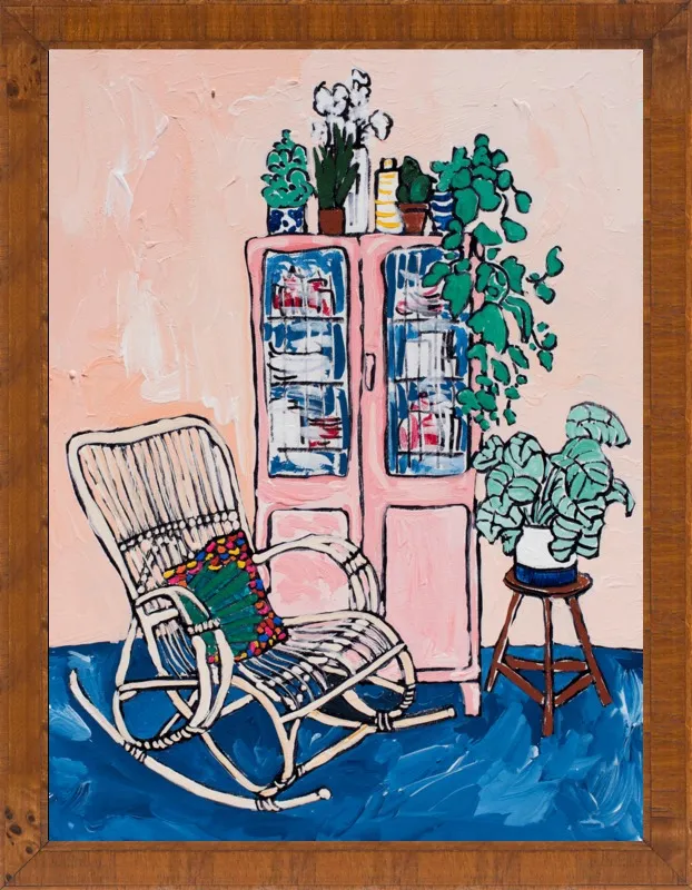 Rocking Chair In Pink Interior by Lara Lee Meintjes for Artfully Walls