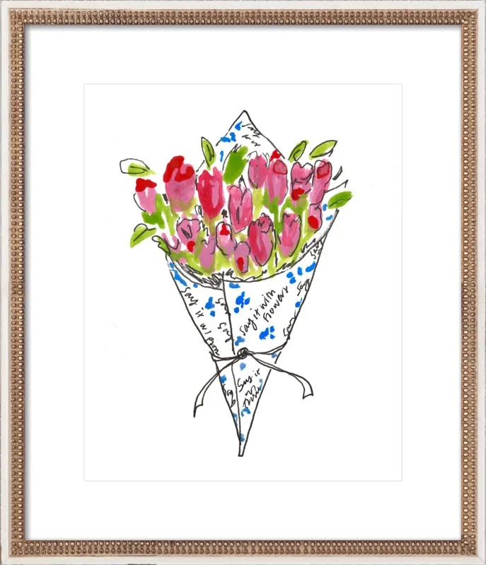 Bodega Flowers in Blue and Pink by Larsen McDowell for Artfully Walls