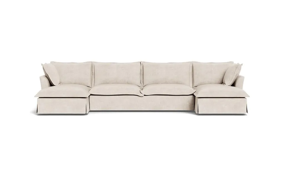 Skylar Slipcovered 3 Piece (4 Seat) U Chaise Sectional