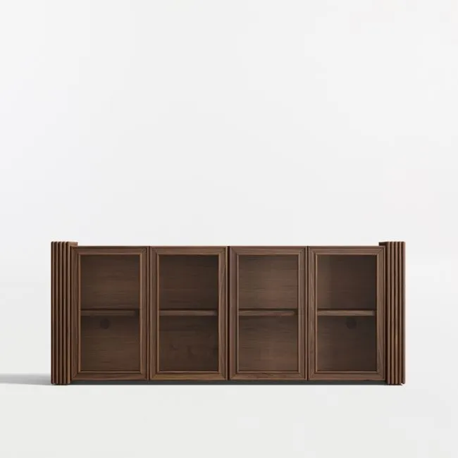 Siena 74" Walnut Wood Storage Media Console