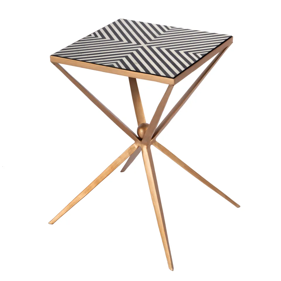 Issa Black Gold Side Table