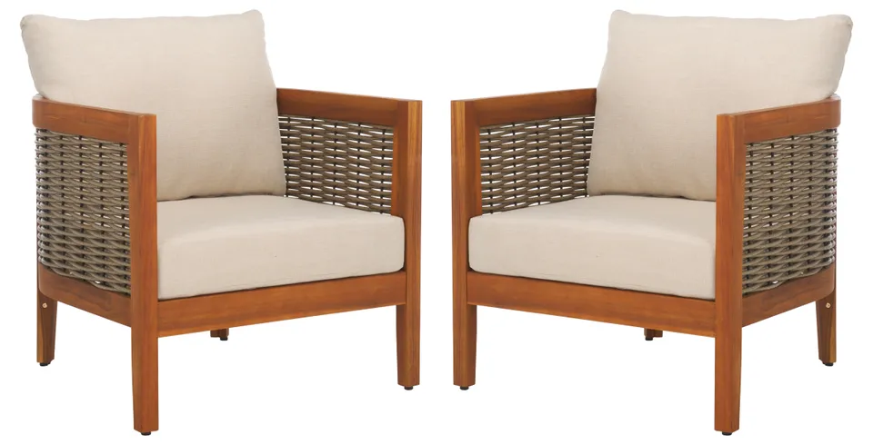 Amanda Lounge Chair, Set Of 2 - Natural / Taupe