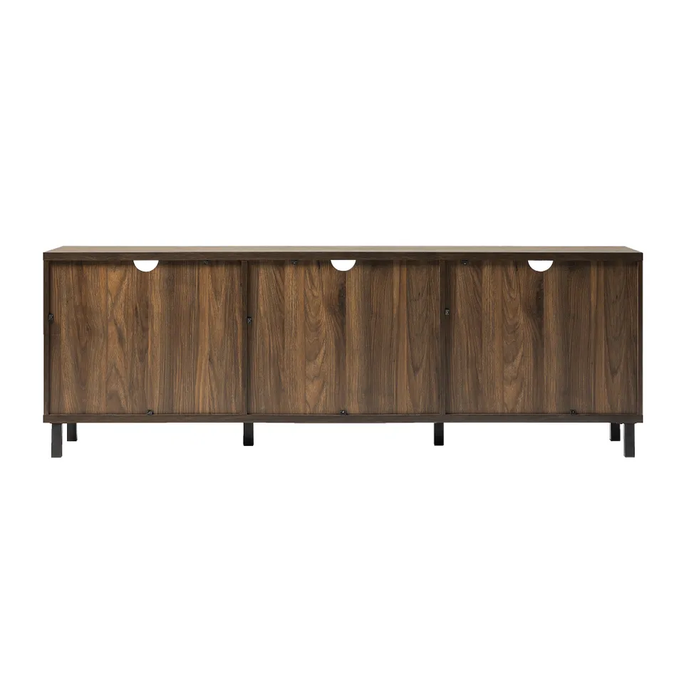 Jackson 70" Modern Slat Door TV Stand - Dark Walnut