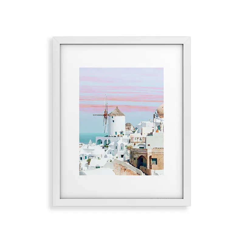 Scenic Greece by 83 Oranges - Framed Art Print Modern White 24" x 36"