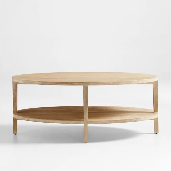Clairemont Natural Oak Wood 48" Oval Coffee Table